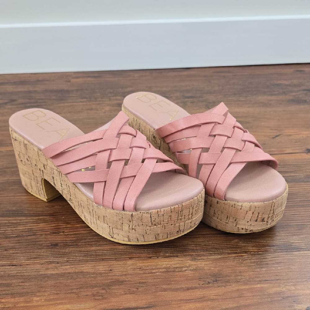 Pink Woven Platform Sandals Beach By Matisse